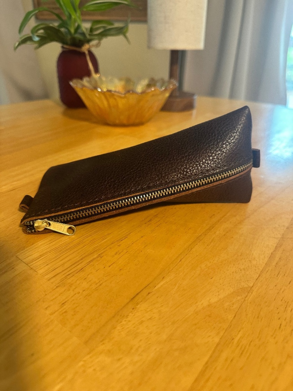 Portland Leather Alpine pouch in Coldbrew